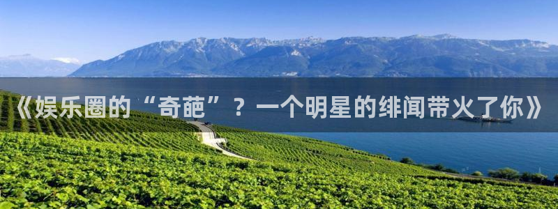 欧陆平台分红代理计划：《娱乐圈的“奇葩”？一个明星的绯闻带火了你》